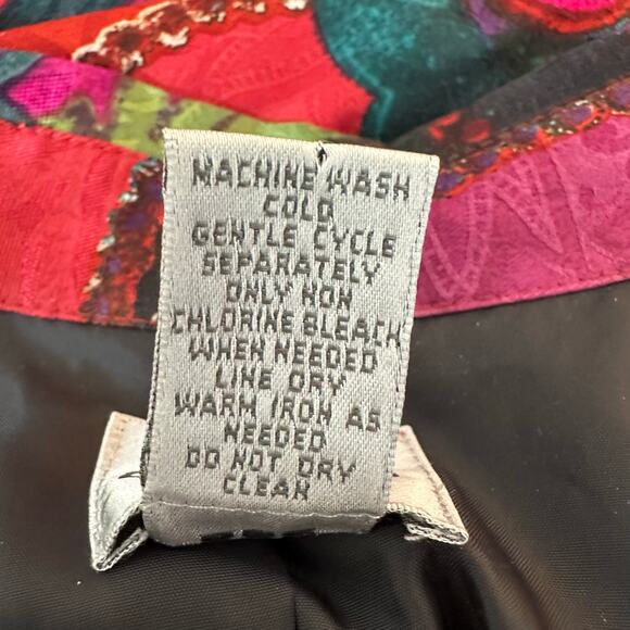 Chico’s Open Jacket Blazer Size 2 (Large) Cotton‎ Silk Tropical Floral Artsy - Picture 8 of 8